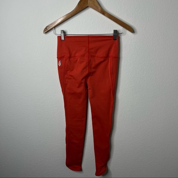 Free People Movement Coral Red Side Cutout High Waist Leggings Active Workout XS - Picture 6 of 10